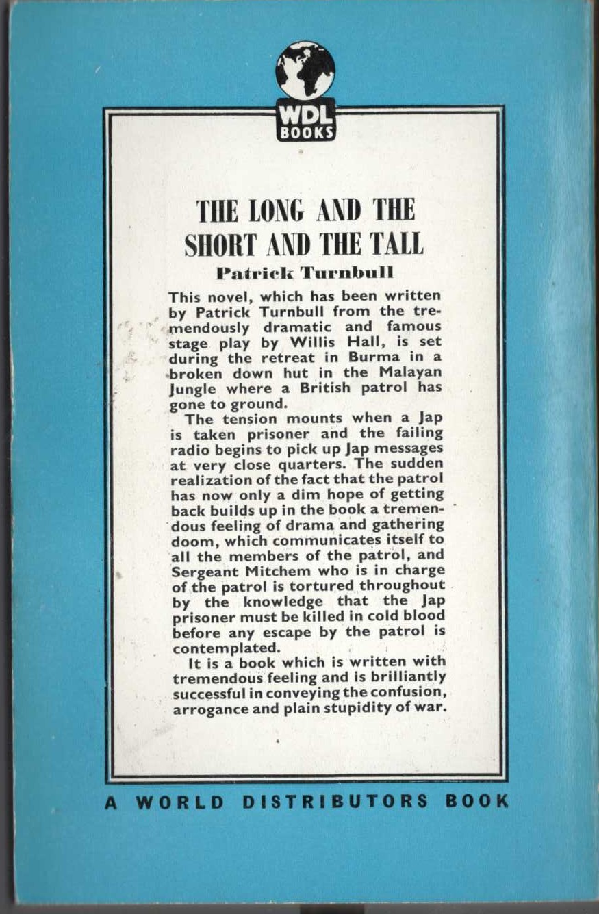 Patrick Turnbull  THE LONG AND THE SHORT AND THE TALL magnified rear book cover image
