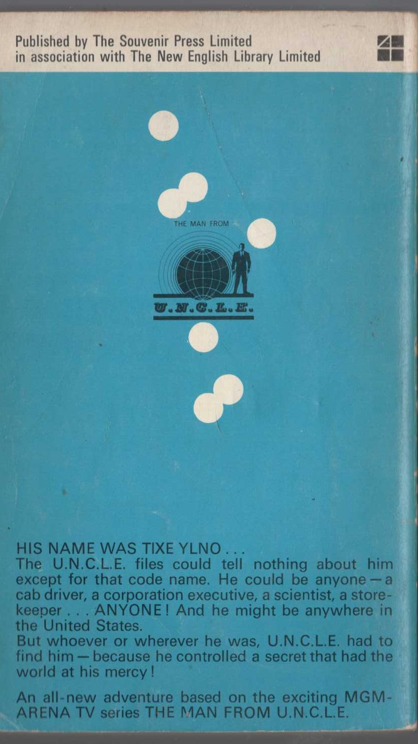 Harry Whittington  THE MAN FROM U.N.C.L.E. (2): The Doomsday Affair magnified rear book cover image