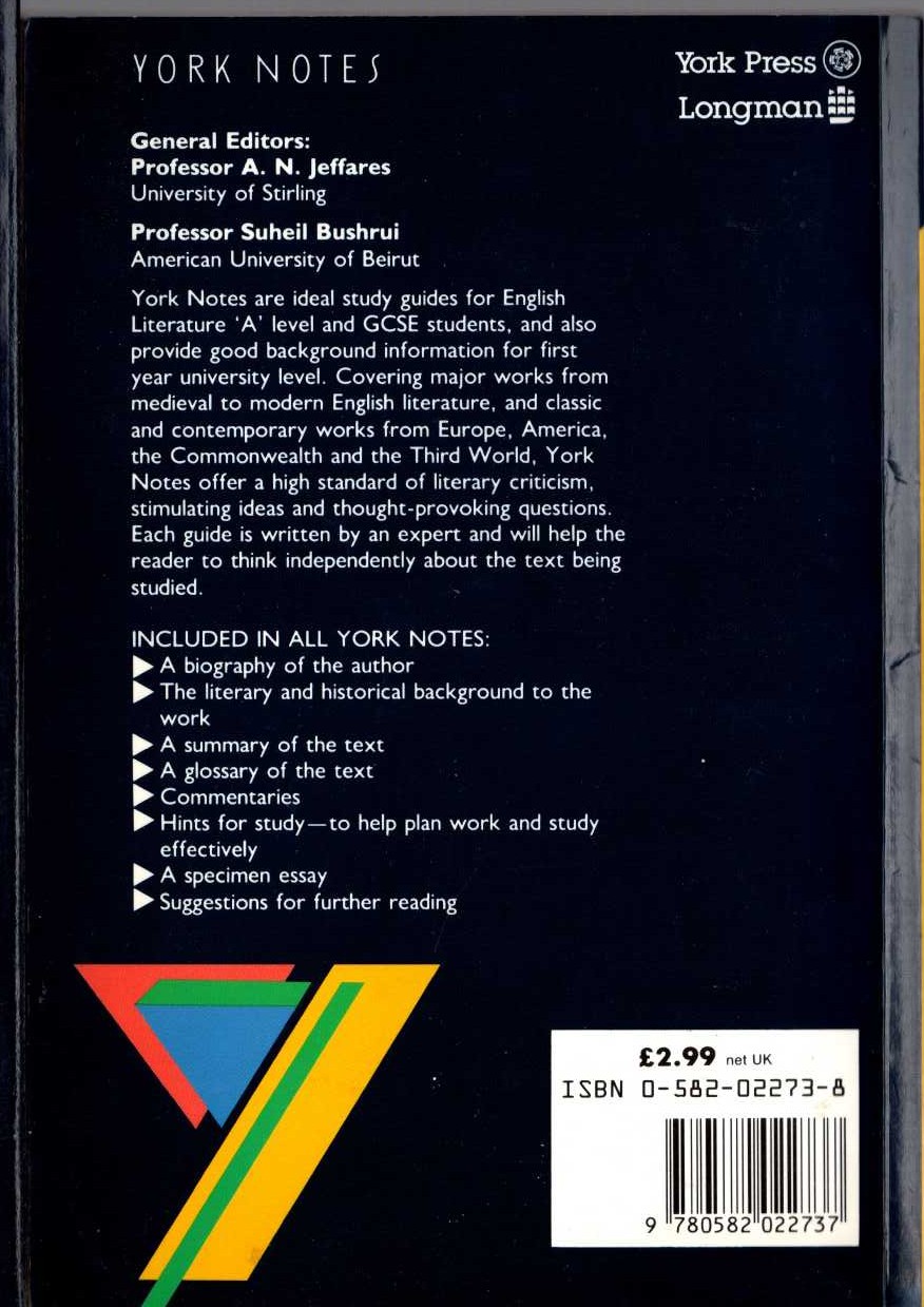 Barty Knight  YORK NOTES: JANE EYRE - CHARLOTTE BRONTE magnified rear book cover image