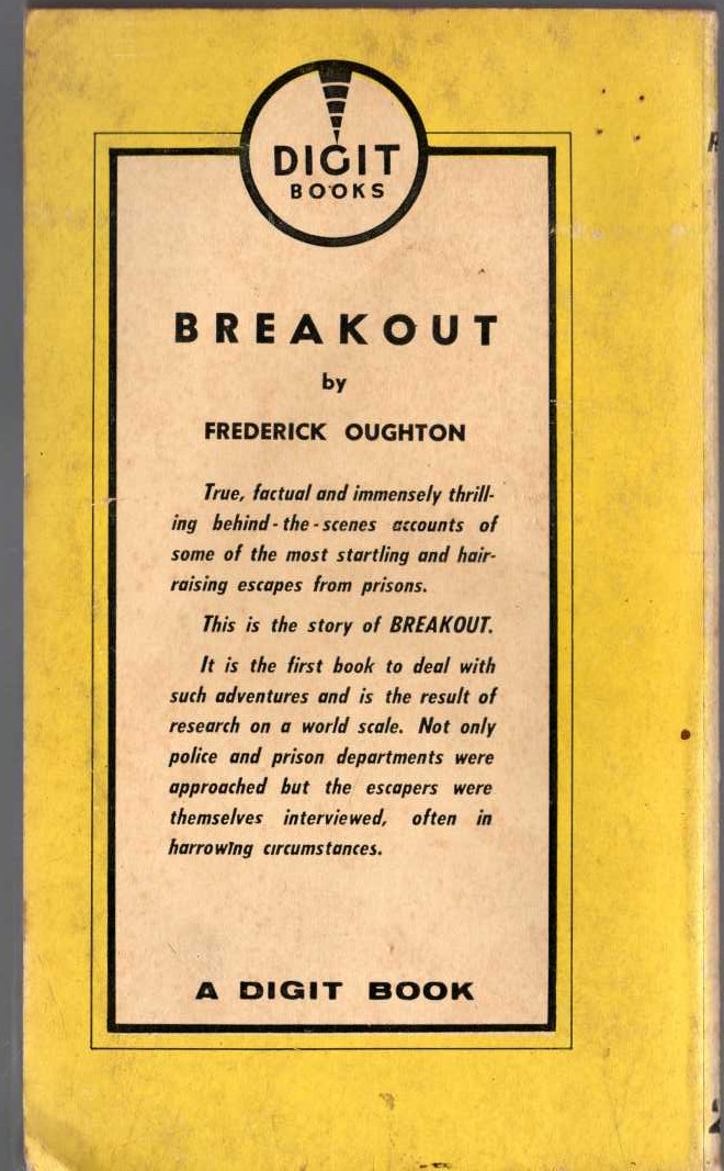 Frederick Oughton  BREAKOUT magnified rear book cover image