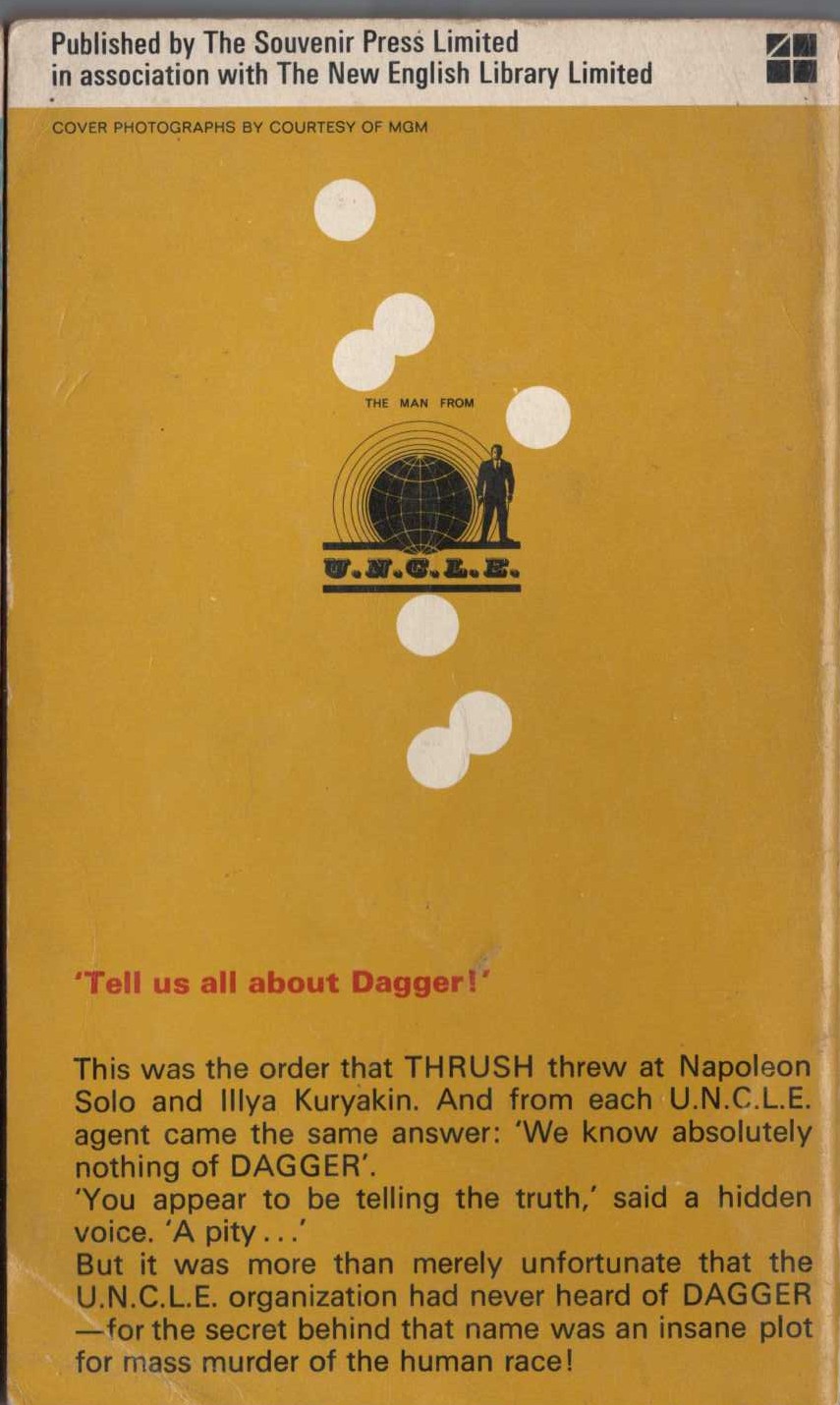 David McDaniel  THE MAN FROM U.N.C.L.E. No.6: THE DAGGER AFFAIR magnified rear book cover image