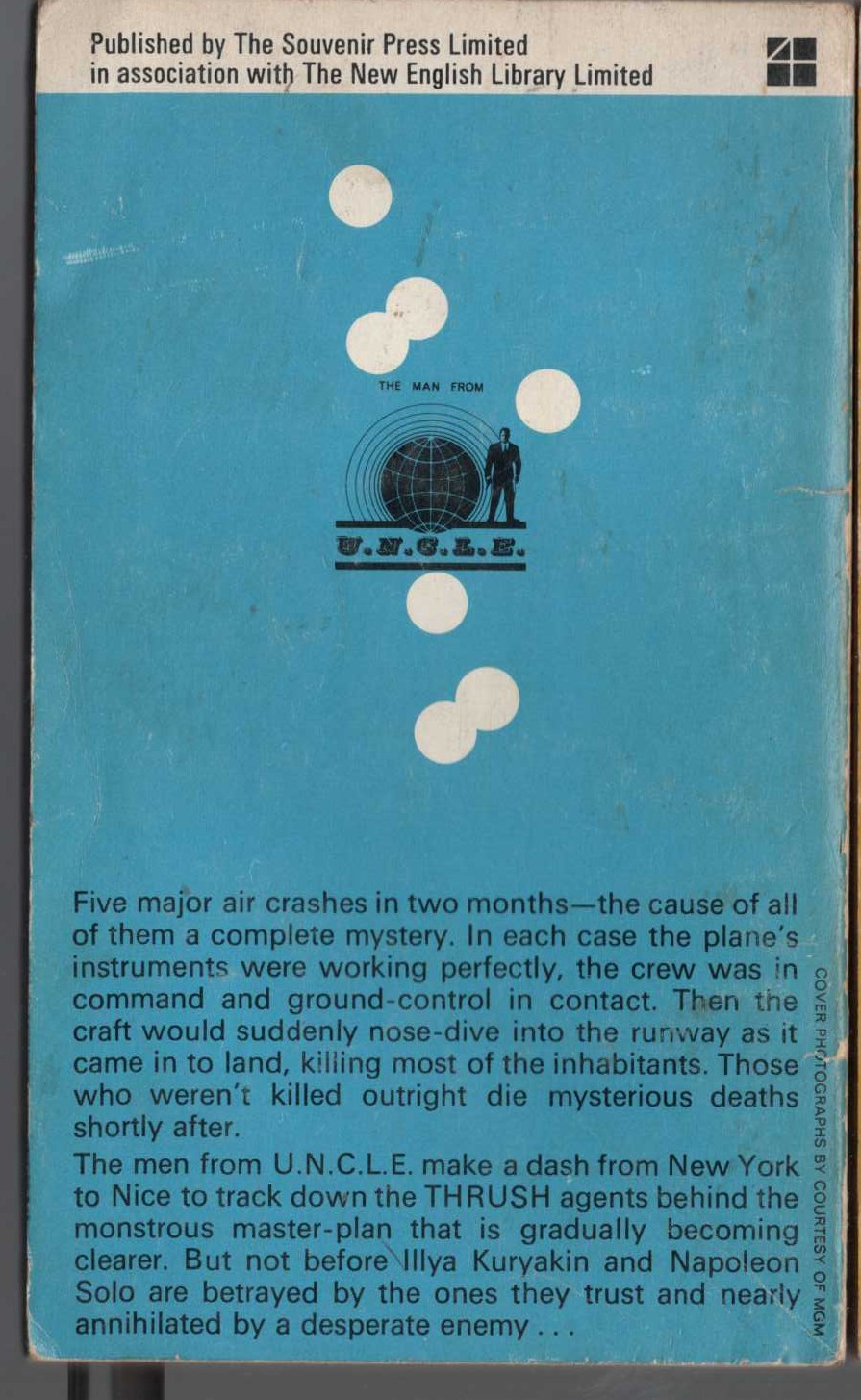 Peter Leslie  THE MAN FROM U.N.C.L.E. No.5: THE FINGER IN THE SKY AFFAIR magnified rear book cover image