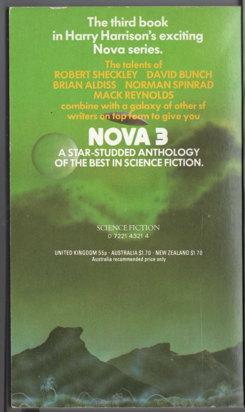 Harry Harrison (edits) NOVA 3 magnified rear book cover image