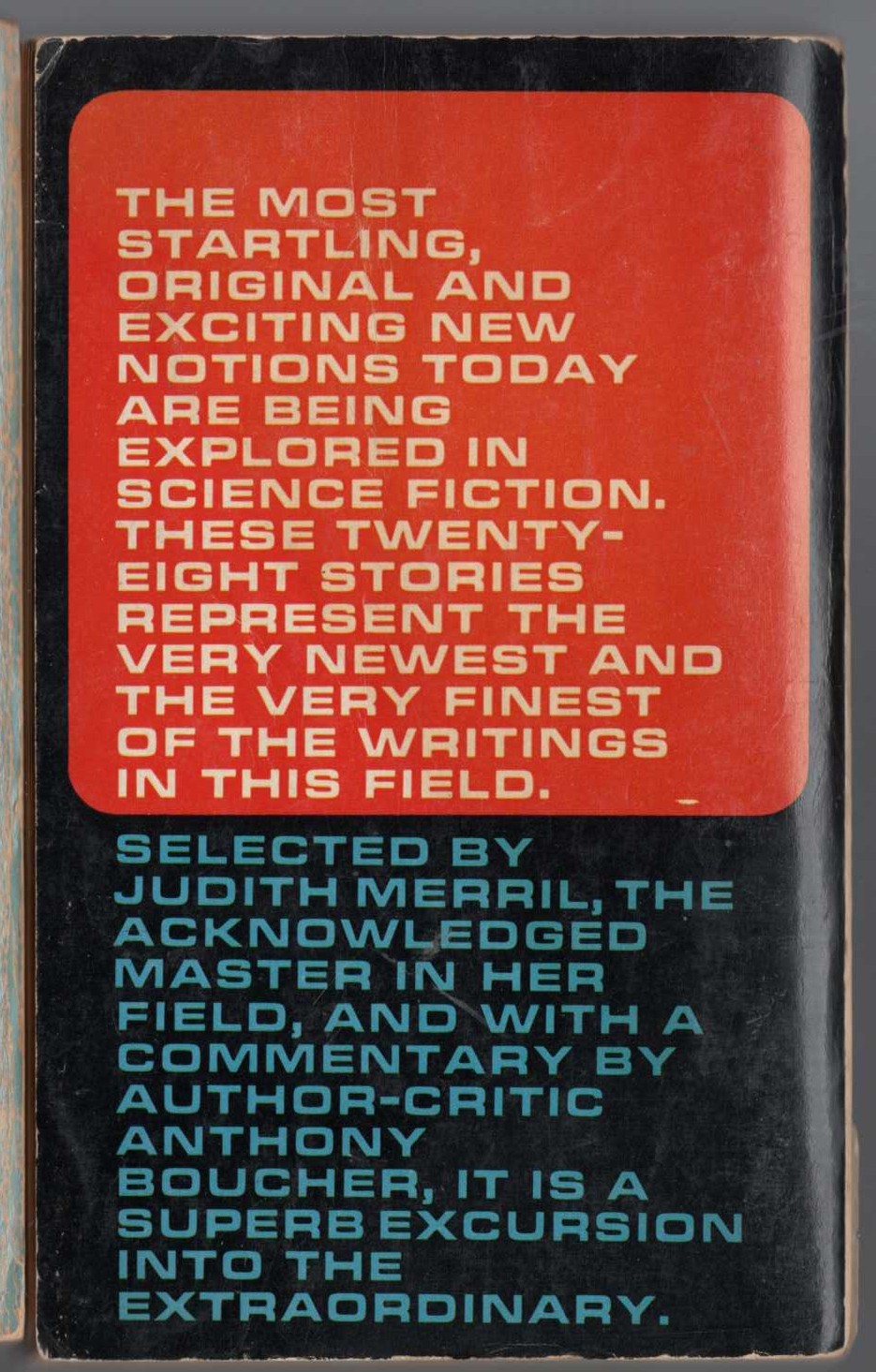 Judith Merril (edits) THE BEST OF SCI-FI 4 magnified rear book cover image