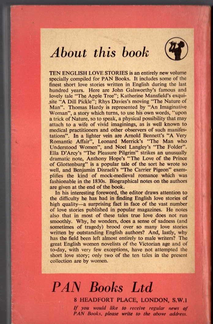 Herbert van Thal (Choses) TEN ENGLISH LOVE STORIES magnified rear book cover image