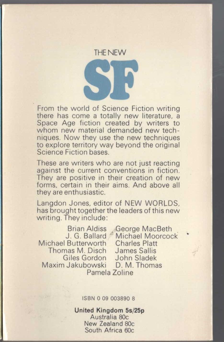 Langdon Jones (edits) THE NEW SF magnified rear book cover image