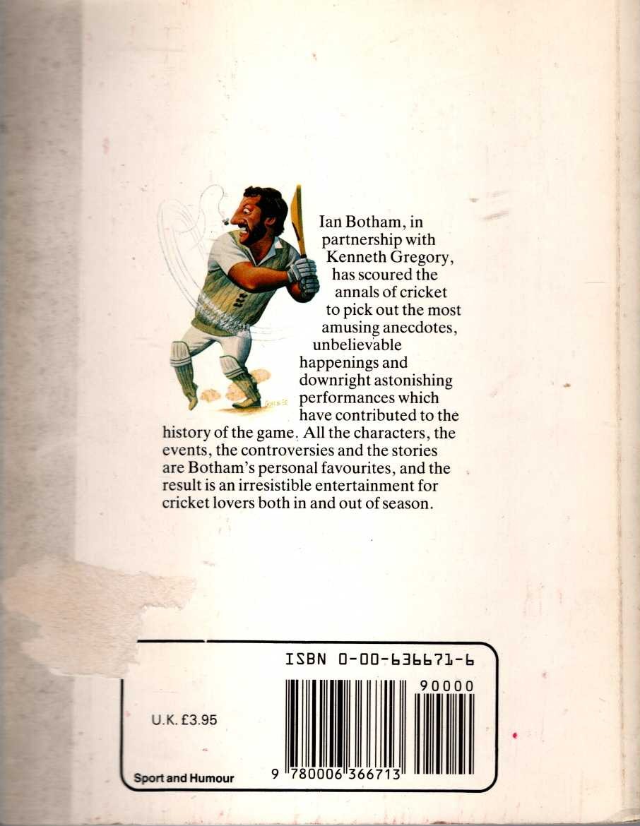 (Botham, Ian & Gregory, Kenneth) BOTHAM'S BEDSIDE CRICKETBOOK magnified rear book cover image