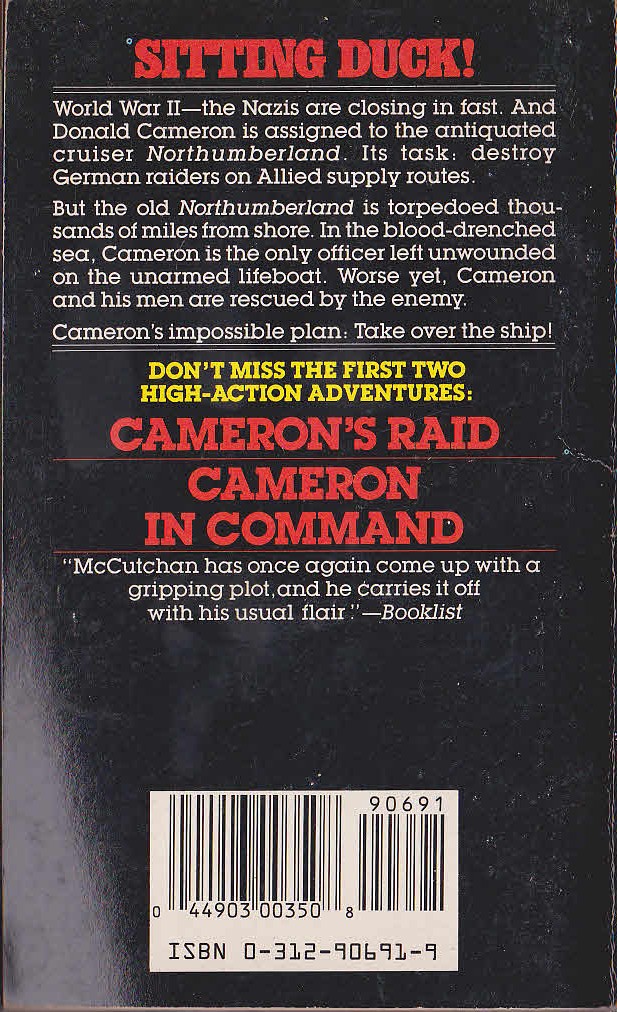 Philip McCutchan  LIEUTENANT CAMERON RNVR magnified rear book cover image