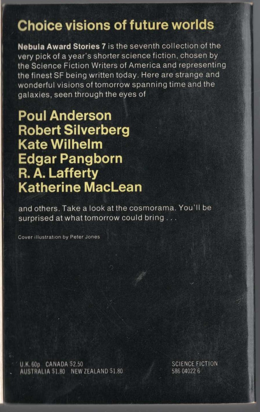 Lloyd Biggle (edits) NEBULA AWARD STORIES 7 magnified rear book cover image