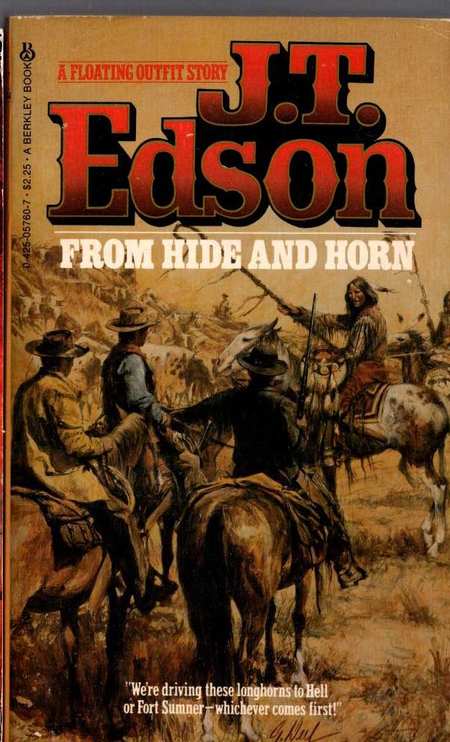 J.T. Edson  FROM HIDE AND HORN front book cover image