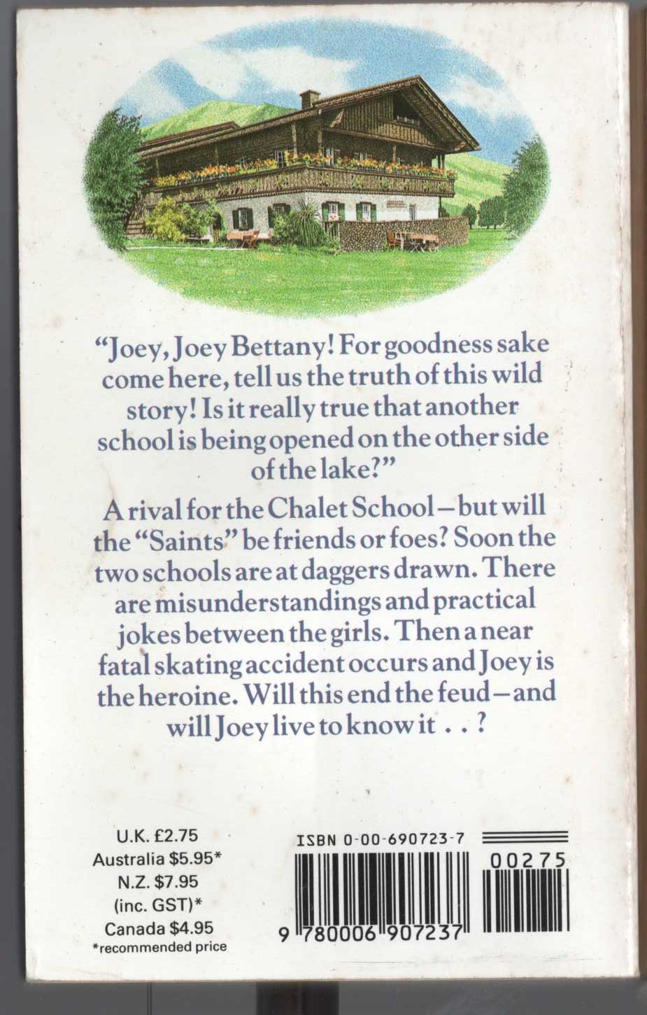 Elinor M. Brent-Dyer  RIVALS OF THE CHALET SCHOOL magnified rear book cover image