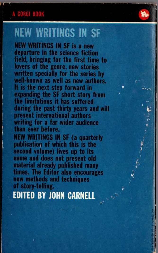 John Carnell (Edits) NEW WRITINGS IN SF-2 magnified rear book cover image