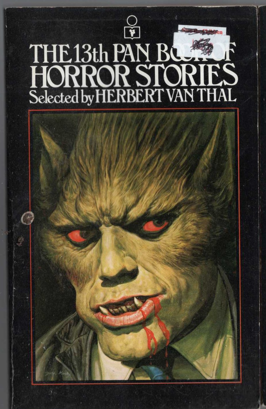 Herbert van Thal (selects) THE 13th PAN BOOK OF HORROR STORIES front book cover image