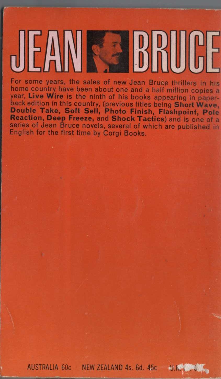 Jean Bruce  LIVE WIRE magnified rear book cover image