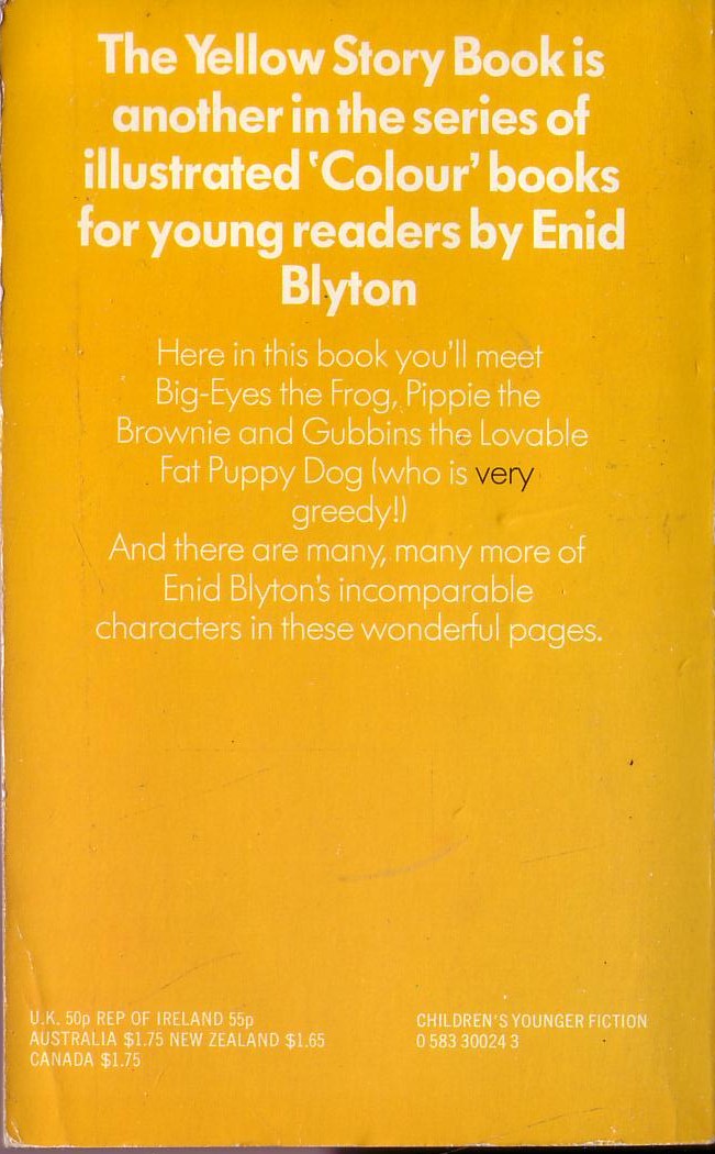 Enid Blyton  THE YELLOW STORY BOOK magnified rear book cover image