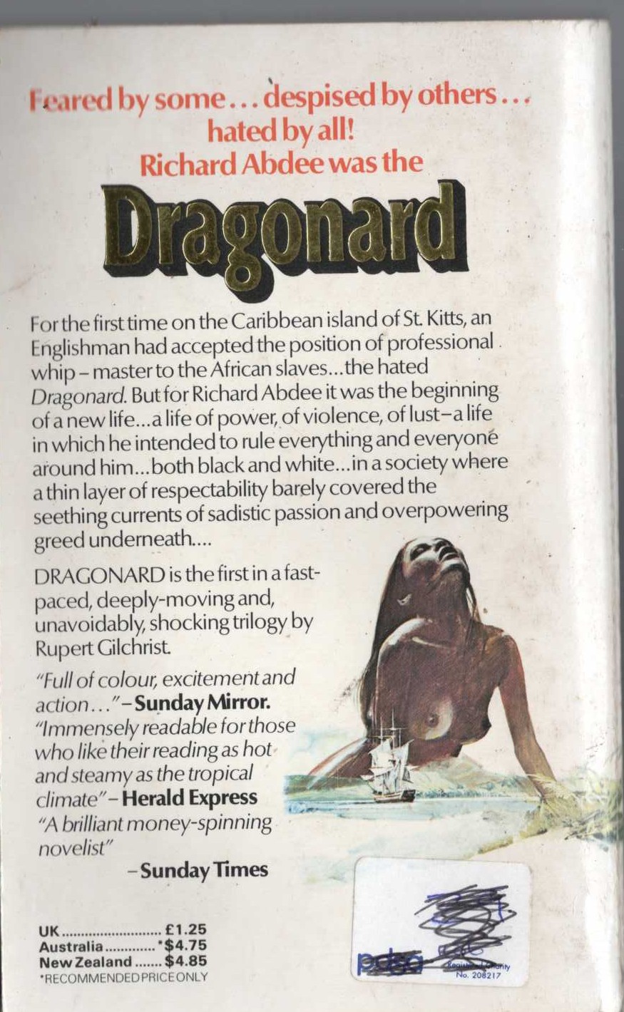 Rupert Gilchrist  DRAGONARD magnified rear book cover image