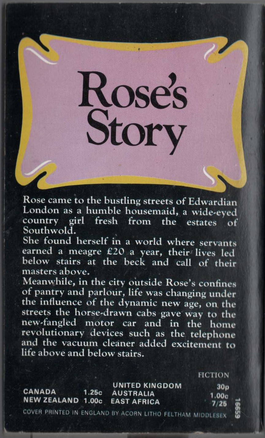 ROSE'S STORY magnified rear book cover image