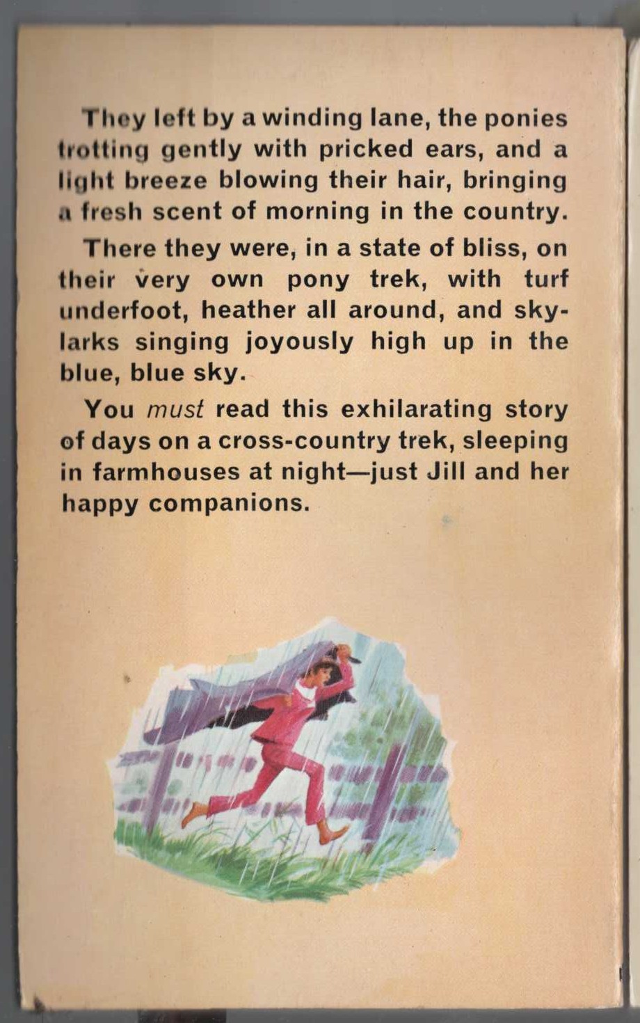 Ruby Ferguson  JILL'S PONY TREK magnified rear book cover image