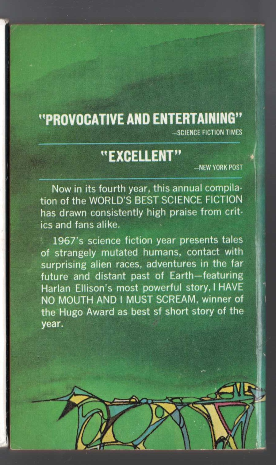 WORLD'S BEST SCIENCE FICTION. Fourth series magnified rear book cover image