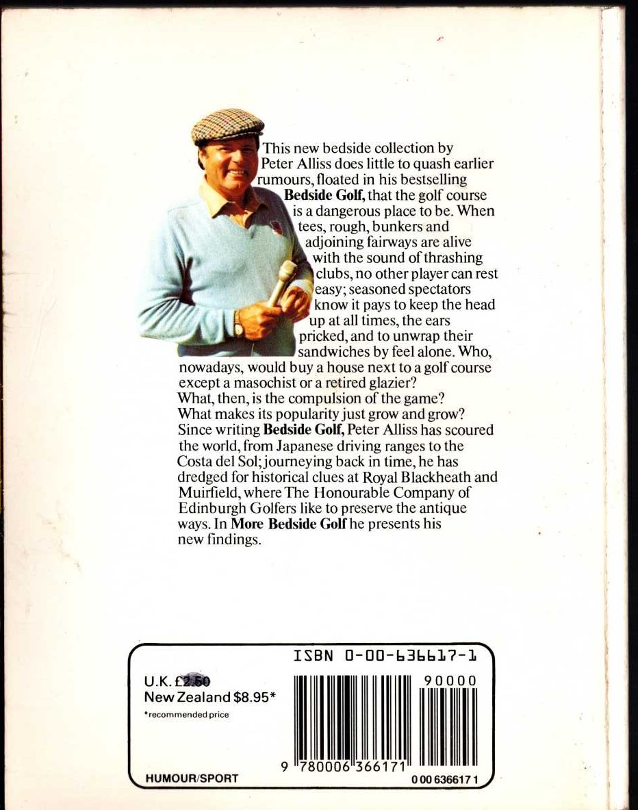 Peter Allis  MORE BEDSIDE GOLF magnified rear book cover image
