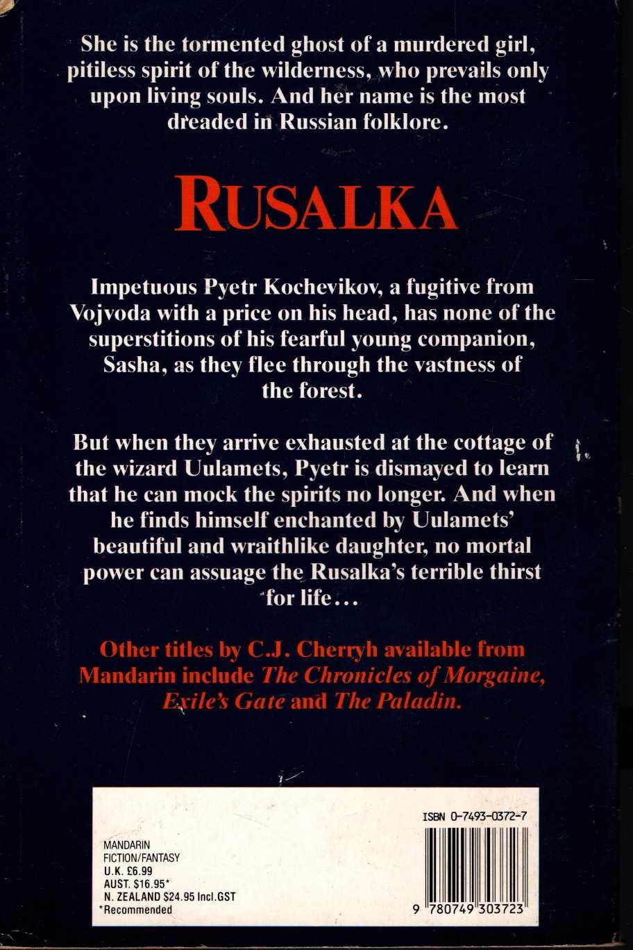 C.J. Cherryh  RUSALKA magnified rear book cover image
