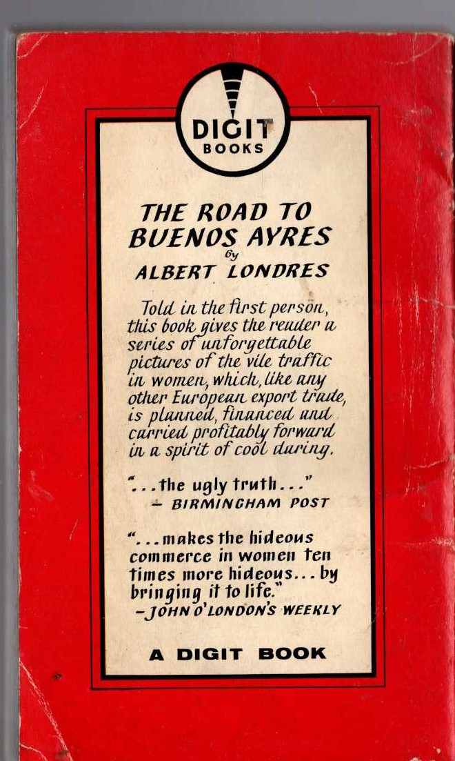 Albert Londres  THE ROAD TO BUENOS AYRES magnified rear book cover image