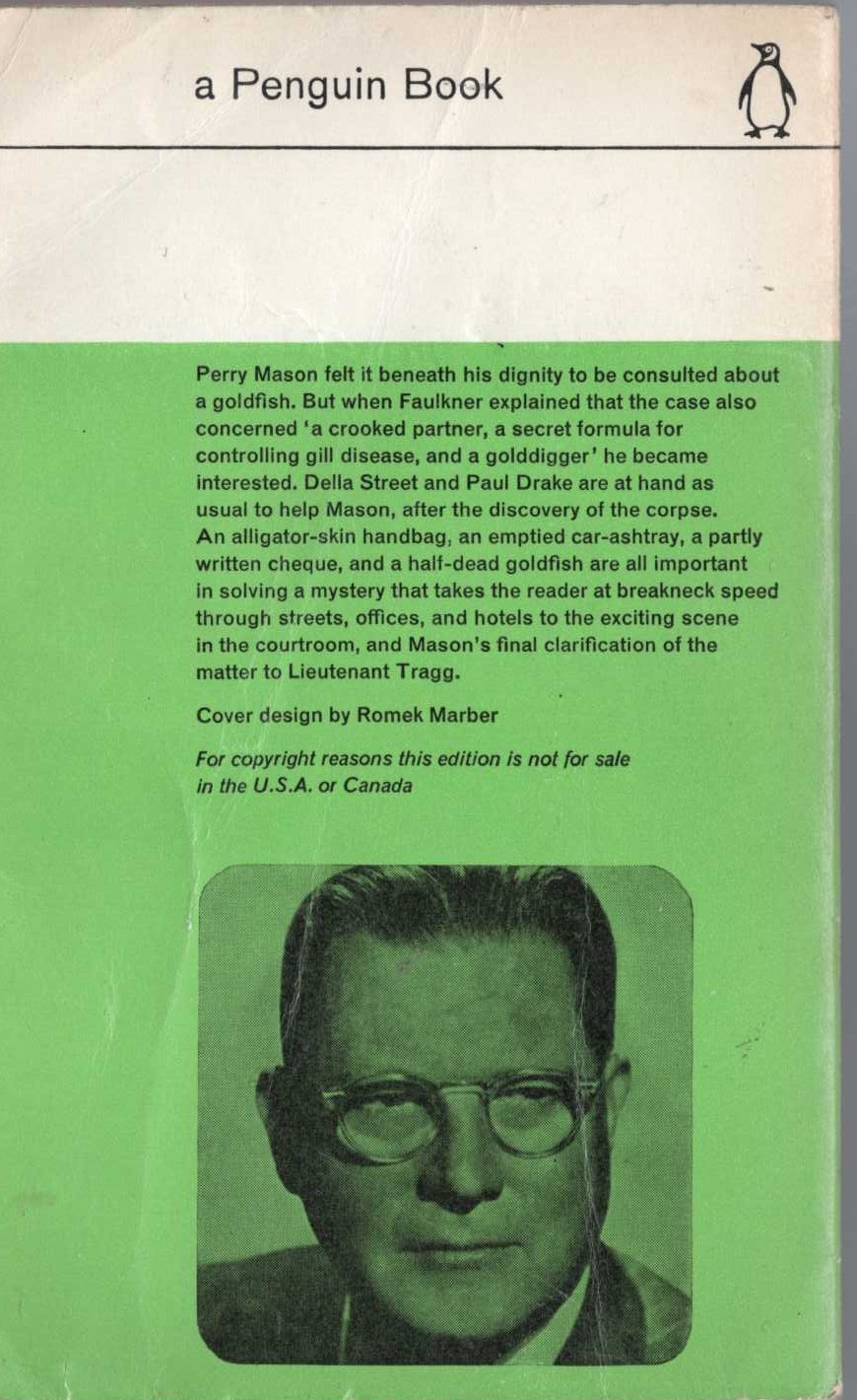 Erle Stanley Gardner  THE CASE OF THE GOLDDIGGER'S PURSE magnified rear book cover image