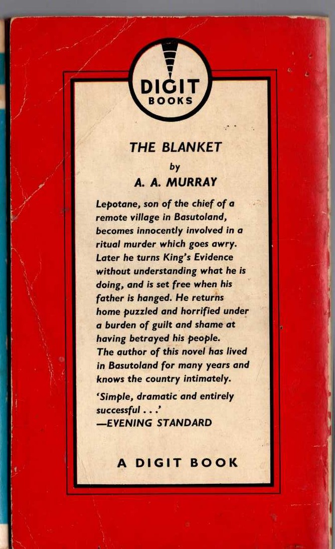 A.A. Murray  THE BLANKET magnified rear book cover image