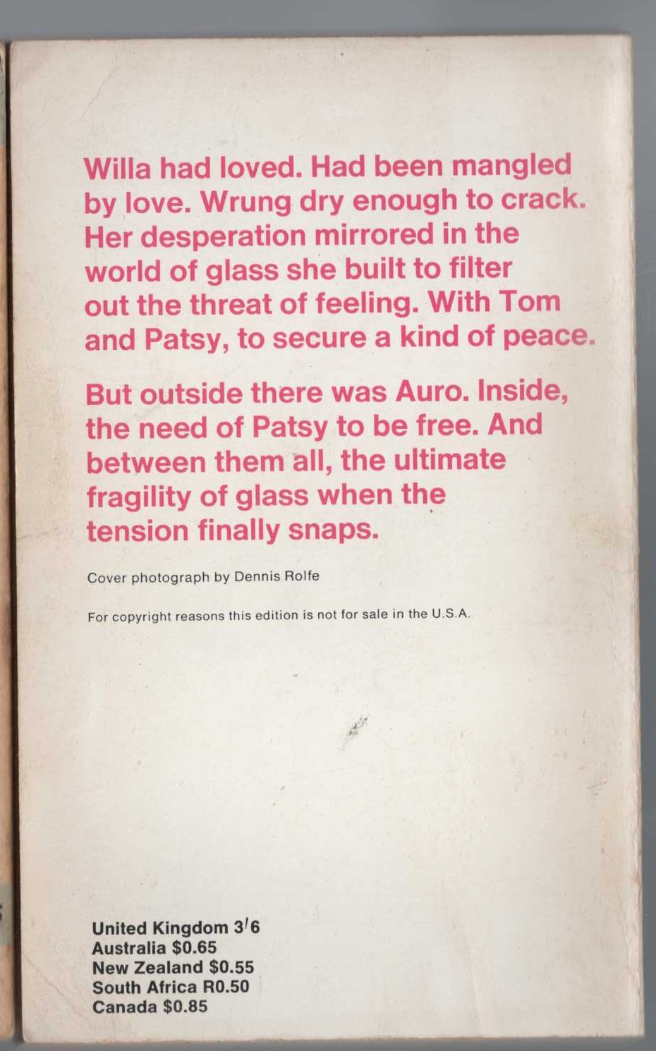 Edna O'Brien  CASUALTIES OF PEACE magnified rear book cover image