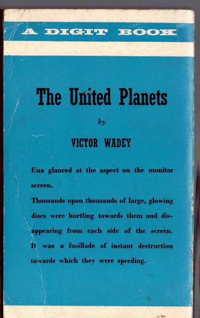 Victor Wadey  THE UNITED PLANETS magnified rear book cover image