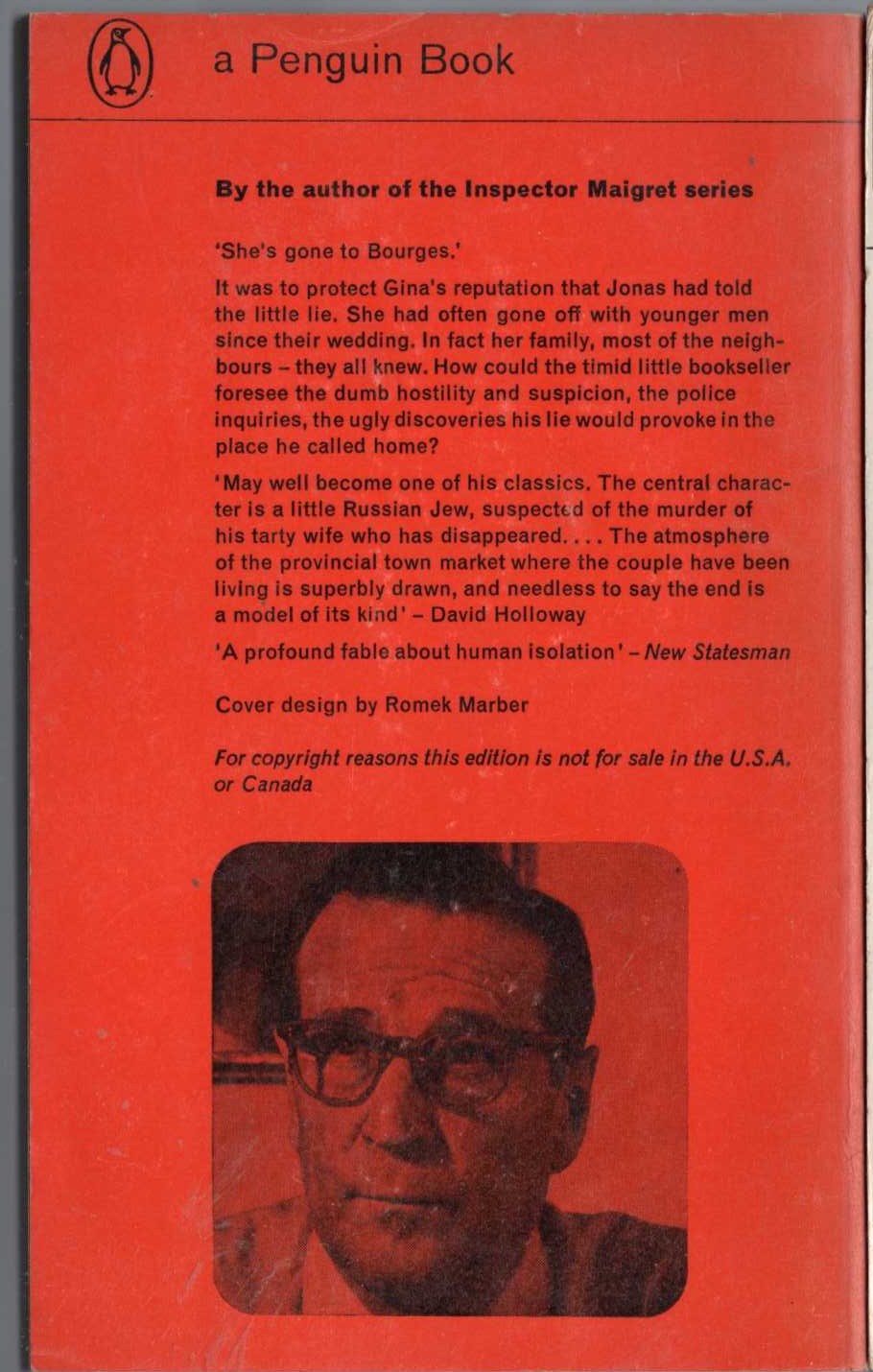 Georges Simenon  THE LITTLE MAN FROM ARCHANGEL magnified rear book cover image