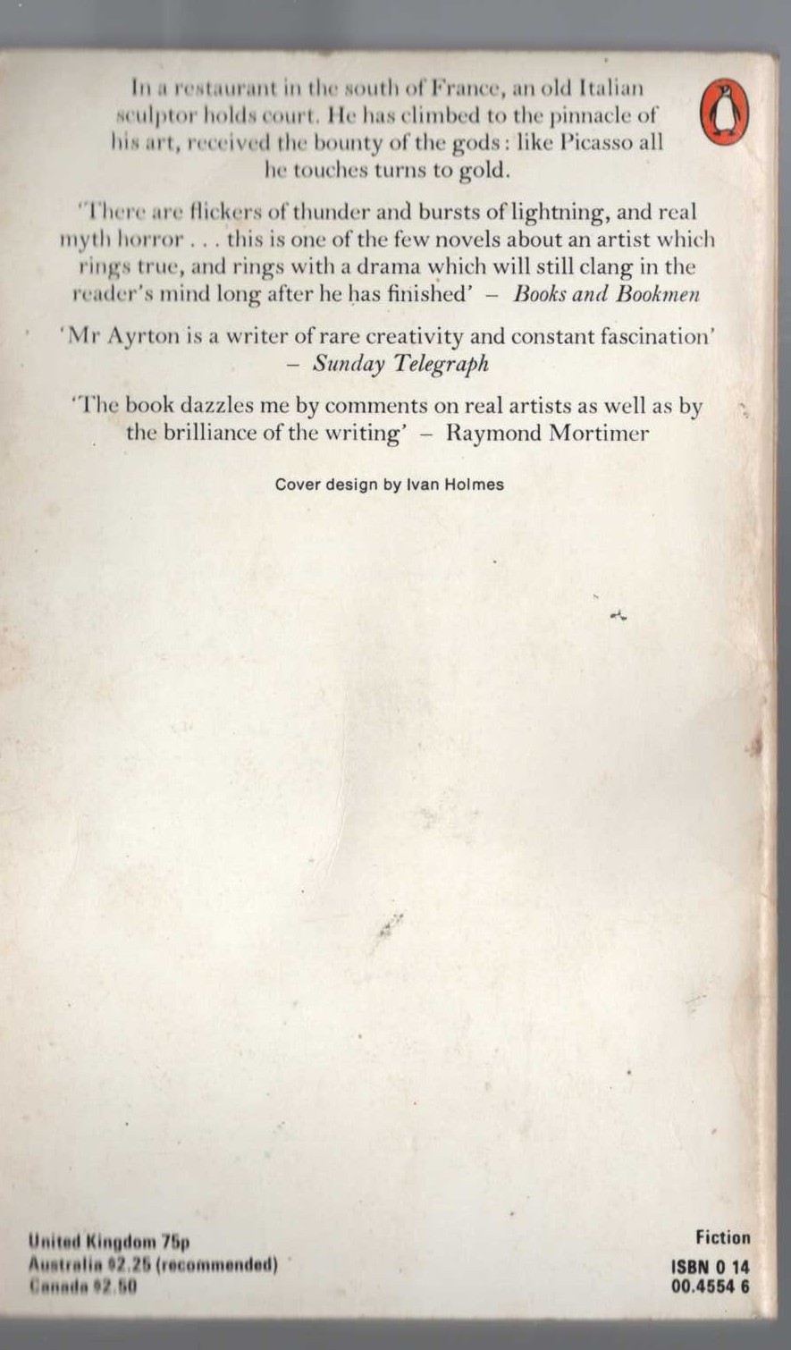 Michael Ayrton  THE MIDAS CONSEQUENCE magnified rear book cover image