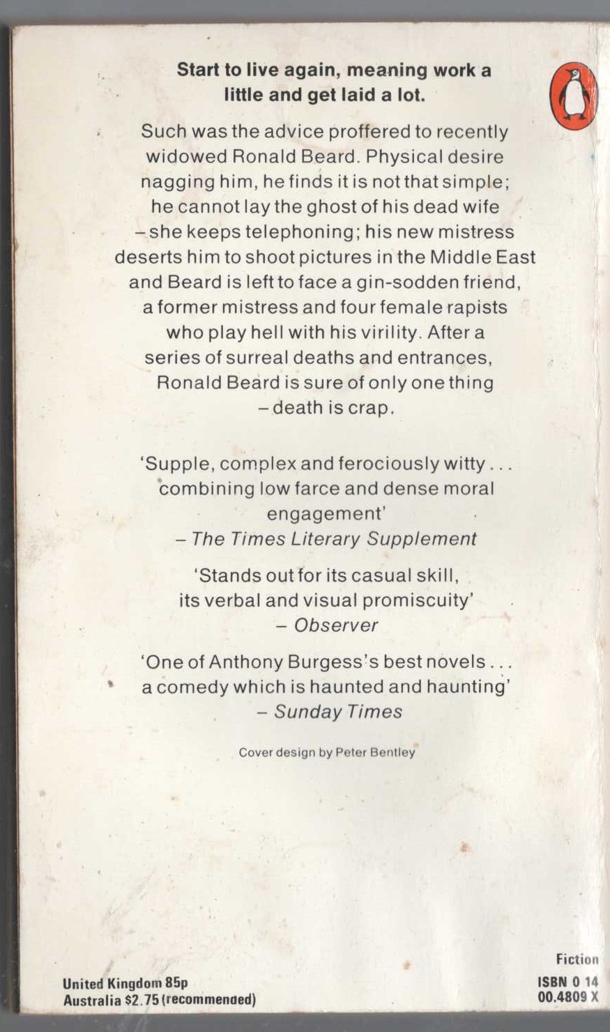 Anthony Burgess  BEARD'S ROMAN WOMEN magnified rear book cover image