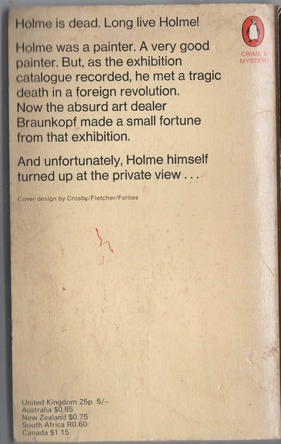 Michael Innes  MONEY FROM HOLME magnified rear book cover image