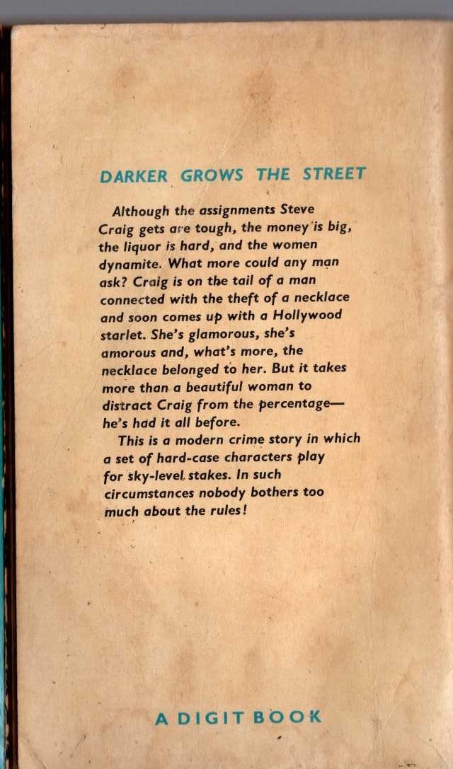 Bevis Winter  DARKER GROWS THE STREET magnified rear book cover image