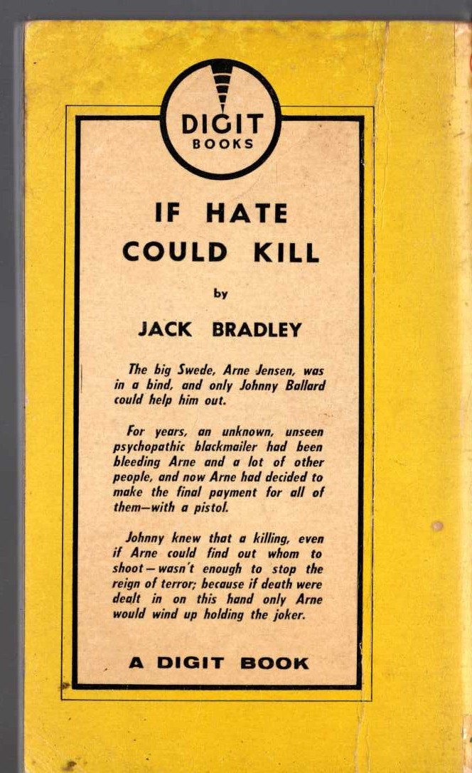 Jack Bradley  IF HATE COULD KILL magnified rear book cover image