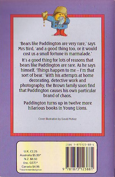 Michael Bond  MORE ABOUT PADDINGTON magnified rear book cover image