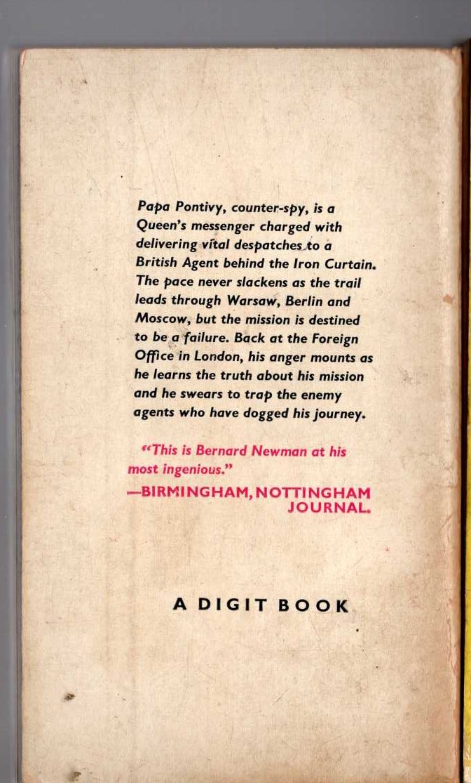 Bernard Newman  SILVER GREYHOUND magnified rear book cover image