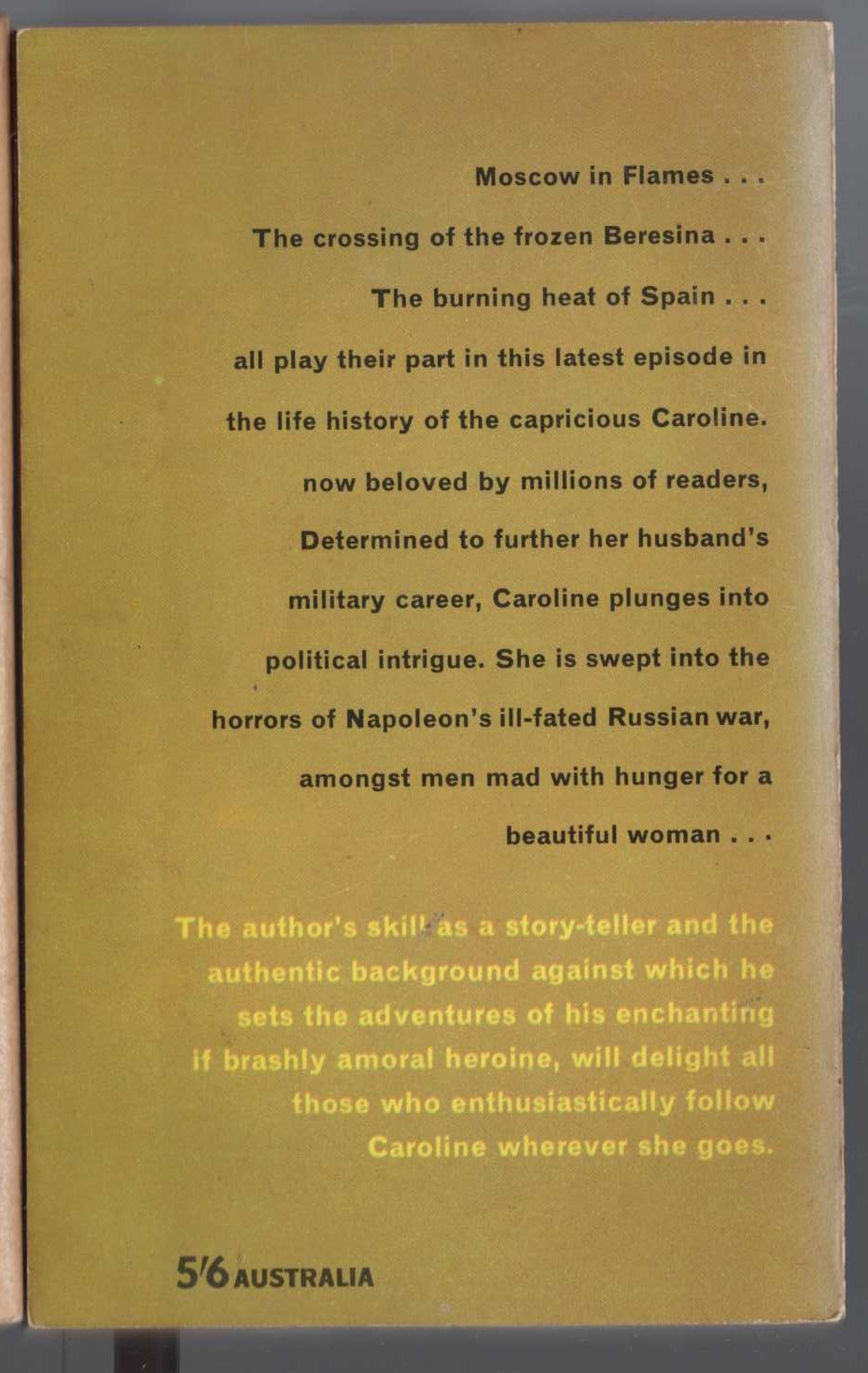 Cecil Saint Laurent  THE INTRIGUES OF CAROLINE CHERIE magnified rear book cover image