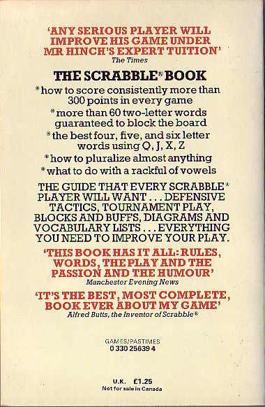 Derryn Hinch  THE SCRABBLE BOOK magnified rear book cover image