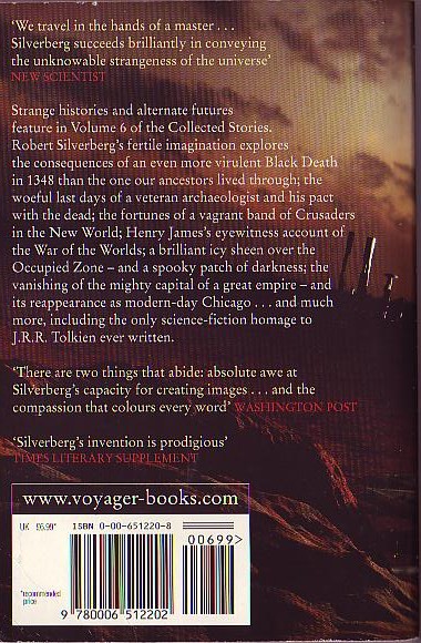 Robert Silverberg  LION OF TIME IN TIMBUCTOO: Collected Stories Volume 6 magnified rear book cover image