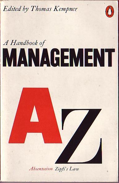 
\ A HANDBOOK OF MANAGEMENT edited by Thomas Kempner front book cover image
