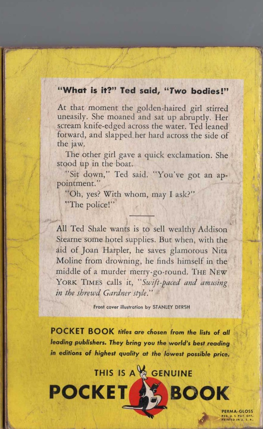 Erle Stanley Gardner  THE CASE OF THE TURNING TIDE magnified rear book cover image