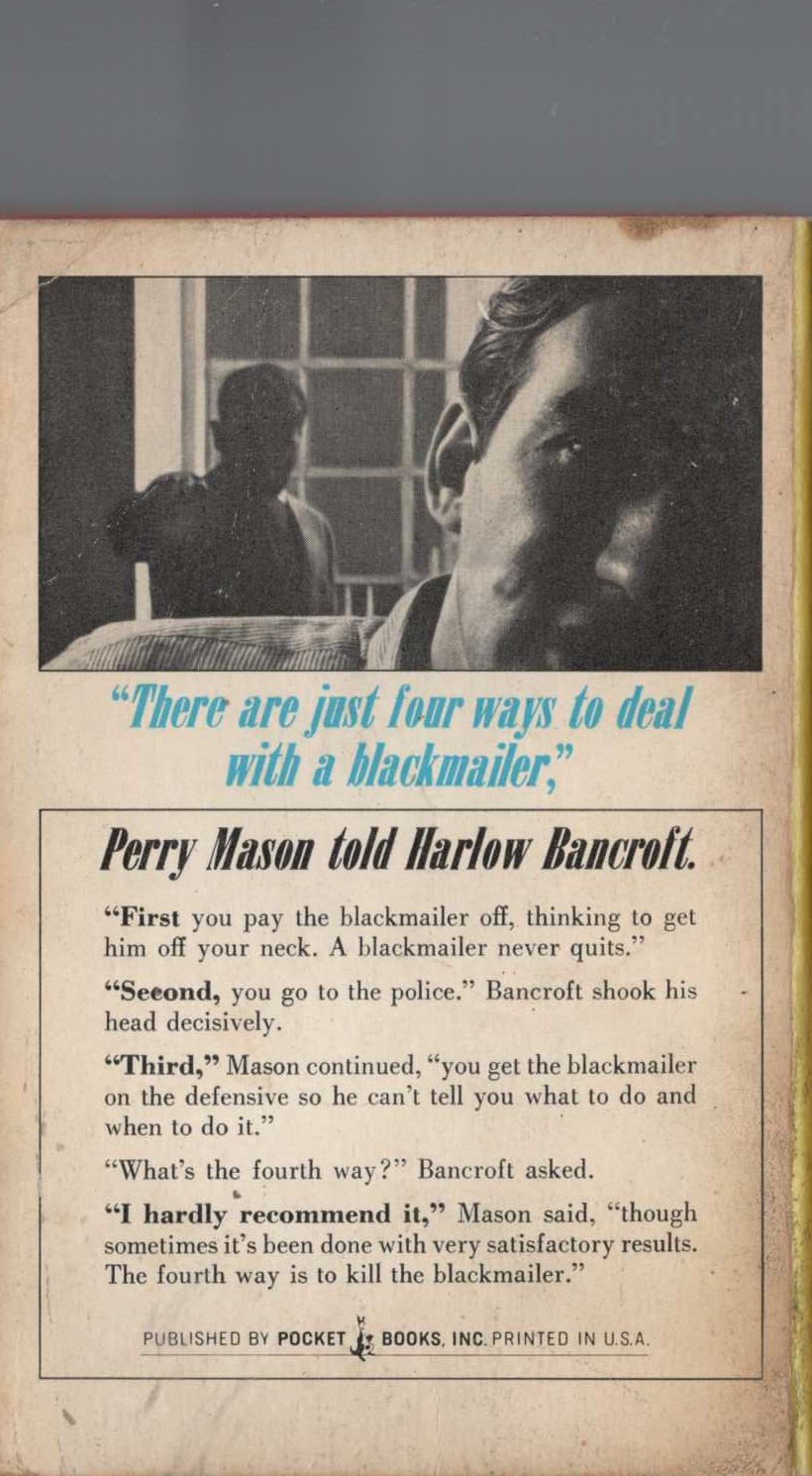 Erle Stanley Gardner  THE CASE OF THE STEPDAUGHTER'S SECRET magnified rear book cover image