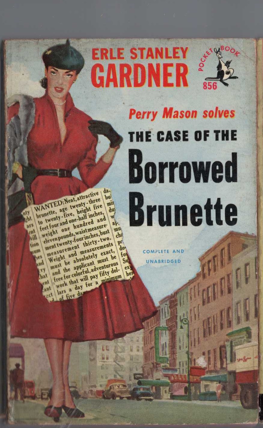 Erle Stanley Gardner  THE CASE OF THE BORROWED BRUNETTE front book cover image