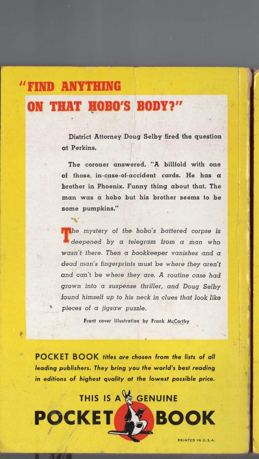 Erle Stanley Gardner  THE D.A. GOES TO TRIAL magnified rear book cover image