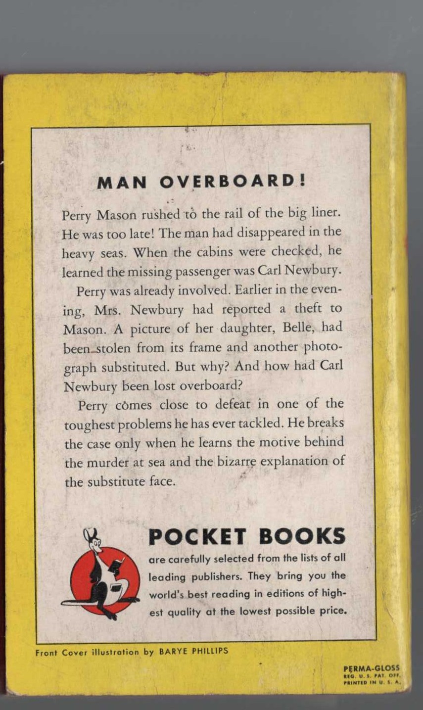 Erle Stanley Gardner  THE CASE OF THE SUBSTITUTE FACE magnified rear book cover image