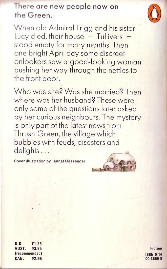 Miss Read  NEWS FROM THRUSH GREEN magnified rear book cover image