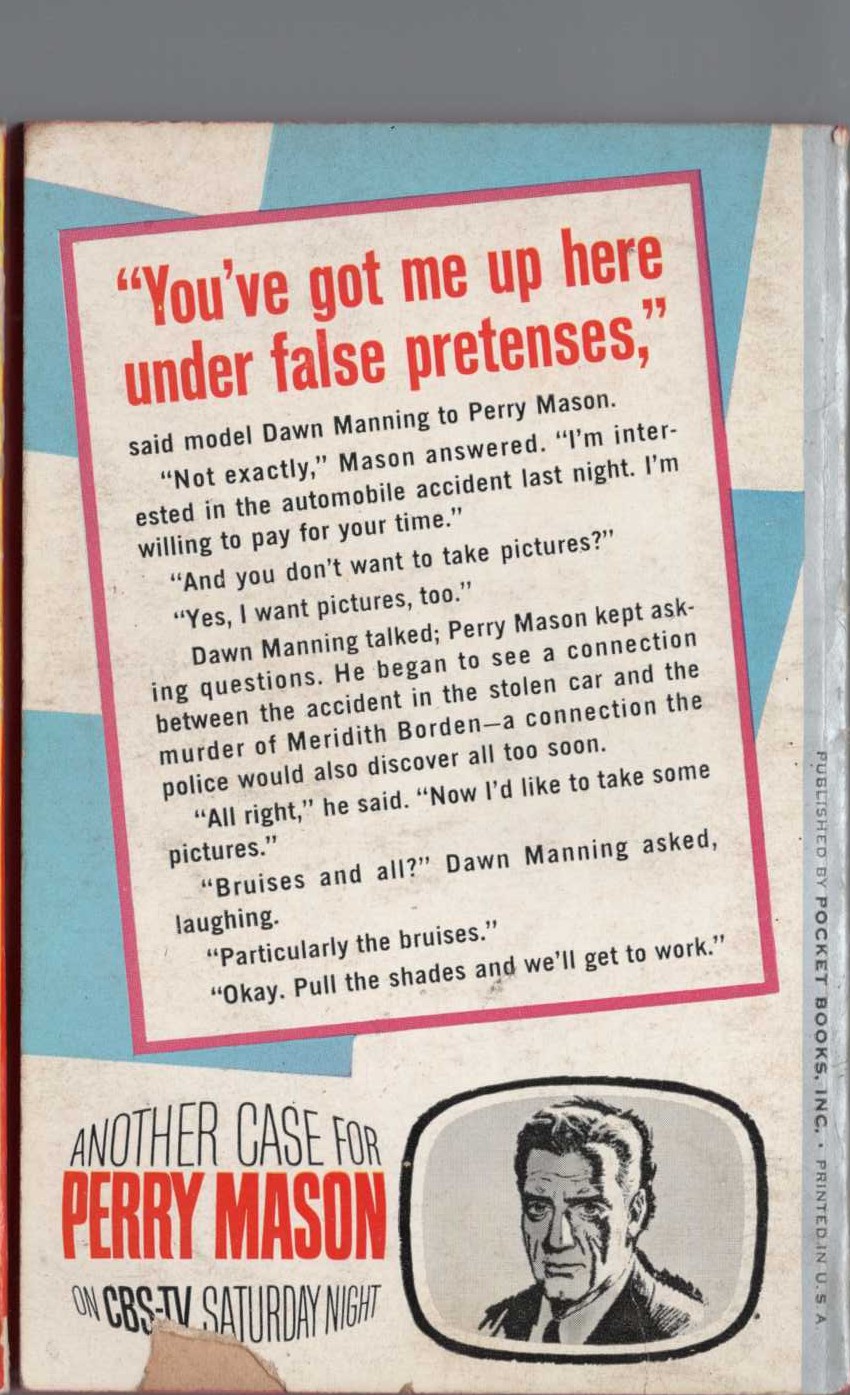 Erle Stanley Gardner  THE CASE OF THE CALENDAR GIRL magnified rear book cover image