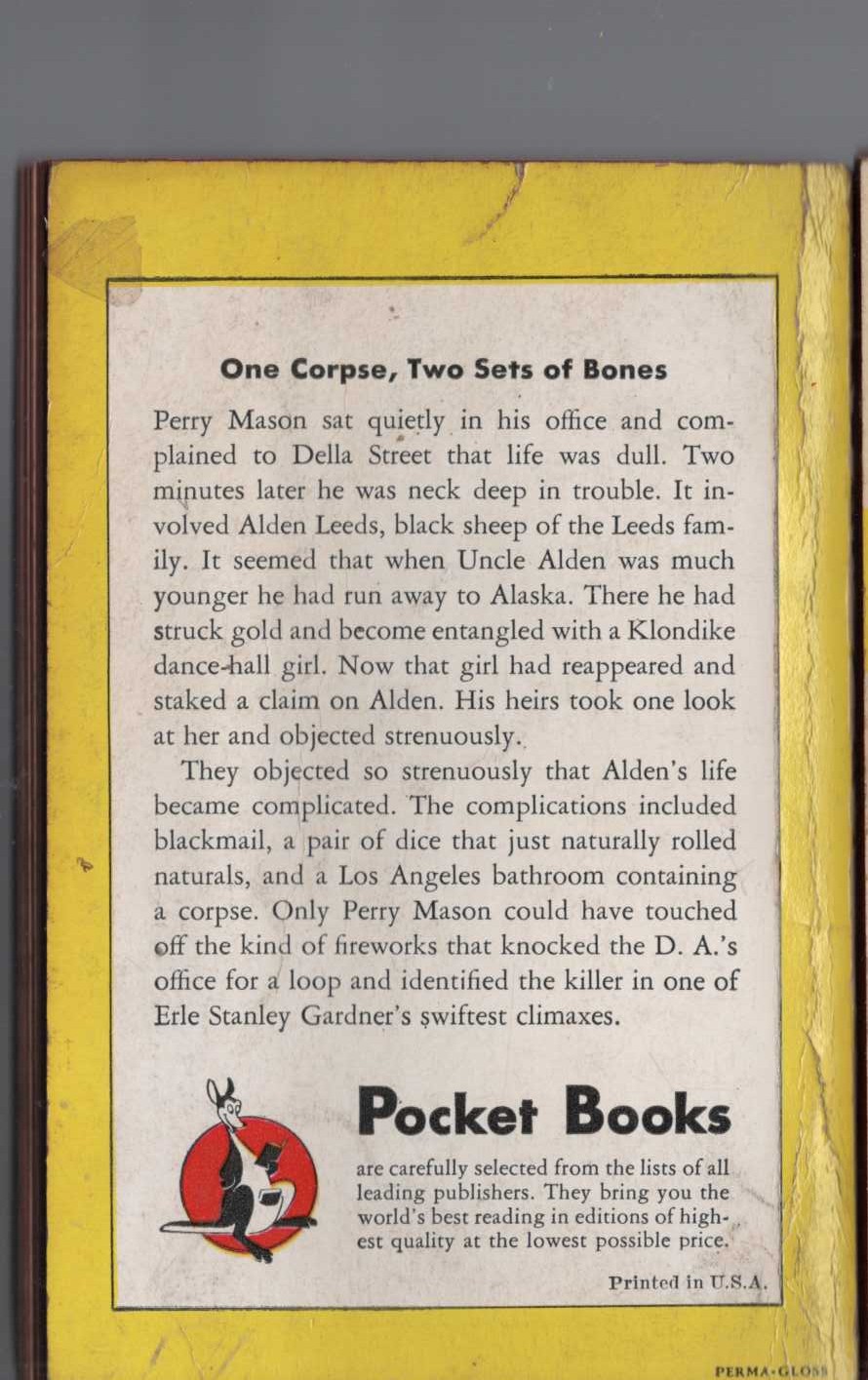 Erle Stanley Gardner  THE CASE OF THE ROLLING BONES magnified rear book cover image